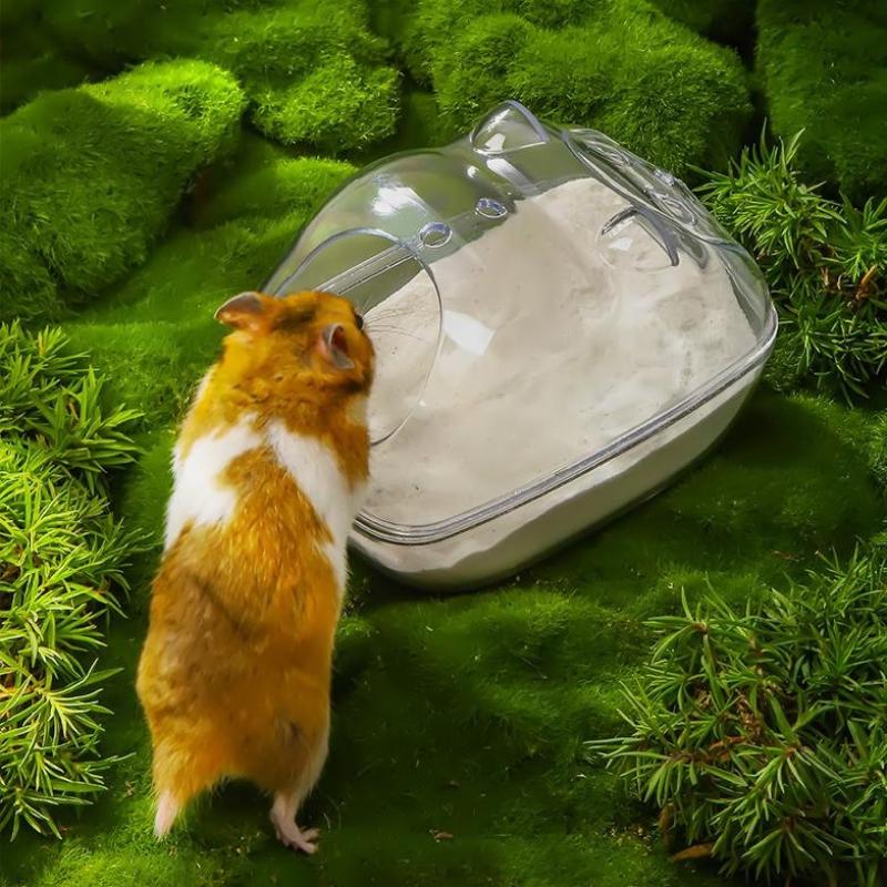 Transparent Hamster Cage External Bathroom Toilet Sandbox Easy To Cleaning Big Space Removable Bath Small Pet Bath Supplies