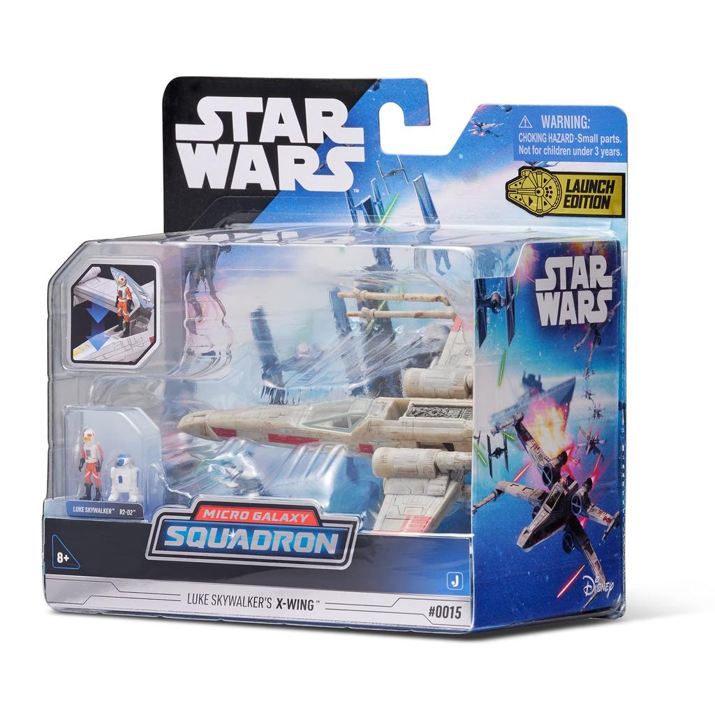 Star Wars Micro Galaxy Squadron Hvězdná stíhačka třídy Luke Skywalkerův X-Wing - 5" vozidlo s 1" mikrofigurkou Lukea Skywalkera a R2-D2