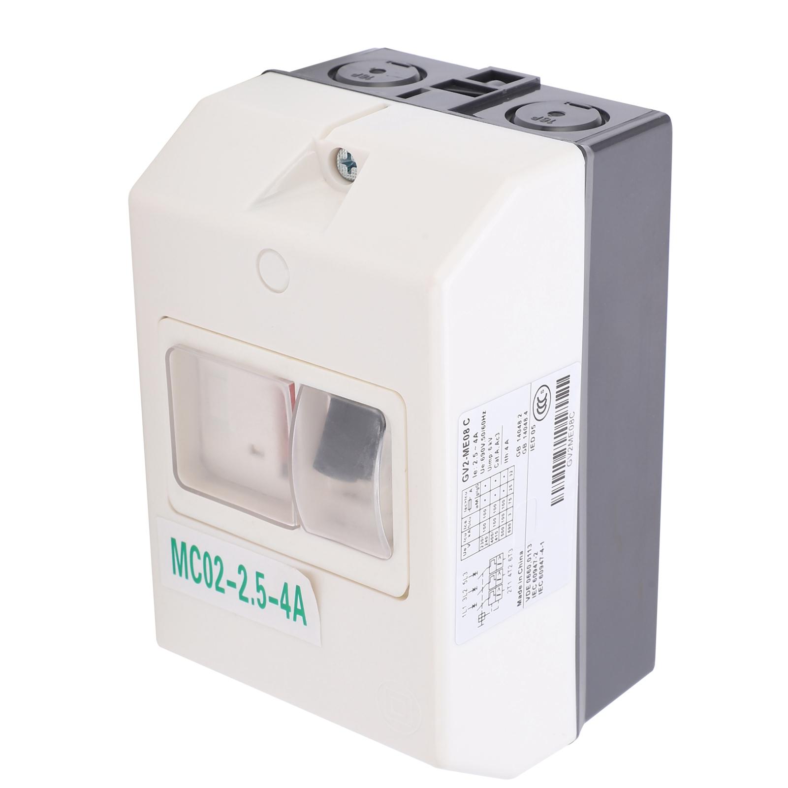 

Вимикач захисту двигуна Електричний Водонепроникний Захисник автоматичного вимикача MC022,54A 220В380В білий