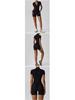 High-End Summer Yoga & Running Set: Zipper Collar, Quick-Dry, Short Sleeve Top for Women