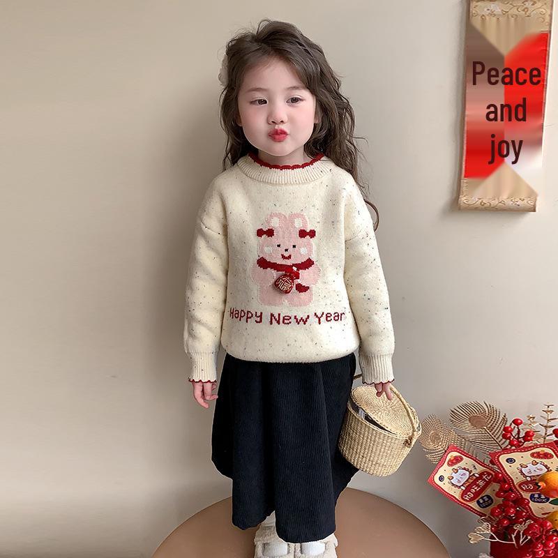 

Вязаный свитер для девочек 2025: Модный и универсальный теплый топ для девочек на осень/зиму 130cm