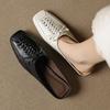 Fashion 2025 New Summer Slippers Cover Toe Fashion Hollow Out Sandals Women Shoes Ladies Shoes Mules Genuine Leather Modern Slippers