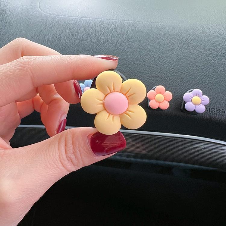 Cute Flower Perfume Clip Car Air Outlet Decoration Aromatherapy Air Freshener Colorful Flora Ornament Auto Interior Accessories
