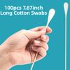 100pcs 7.87inch Long Cotton Swabs Eyes Cotton Swabs  for Eyes Ears Eyeshadow Removal