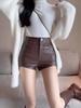 Kunstleder Goth hoch taillierte weibliche Shorts Y2k Sexy schwarz PU Mode lässig Sommer Shorts Hosen Frauen Kleidung