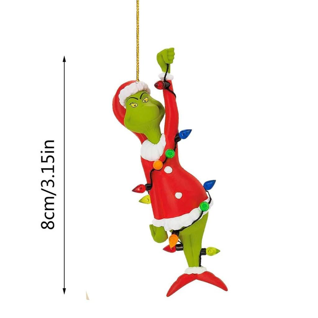 Fun And Colorful Grinch Acrylic Christmas Tree Hanging Ornament For Car Decoration