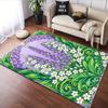 Purple Lavender and White Blossoms Pattern Patterned Carpet, Suitable As a Non Slip Play Mat for the Living Room and Bedroom Sofa