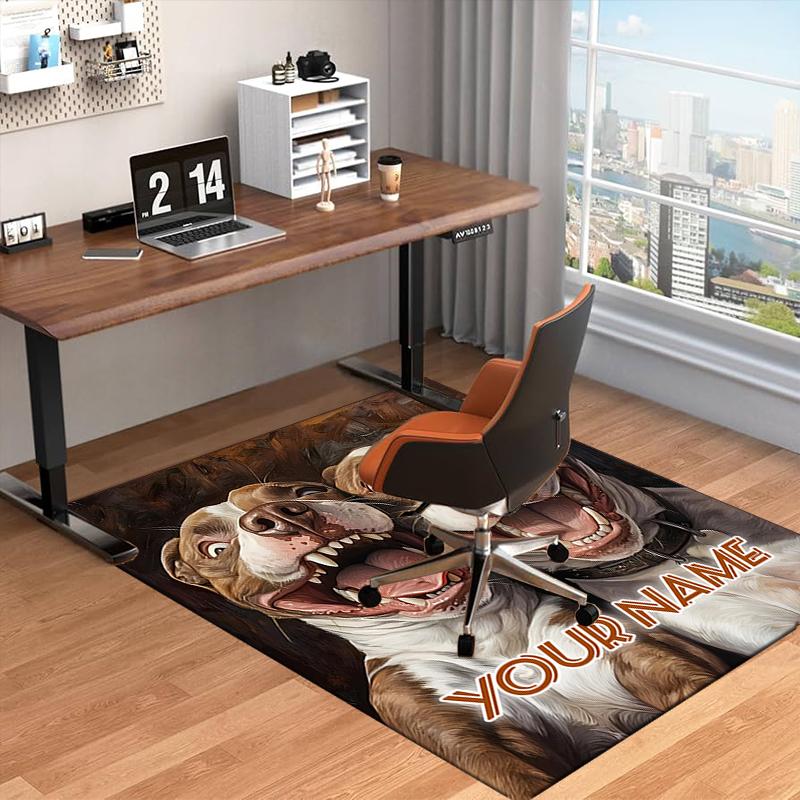 1PC Custom Name Dogs With Big Smiles Theme Floor Mat Ideal for Living Room, Game Rooms, Office, Bedroom,Floor Mat Playful Design190