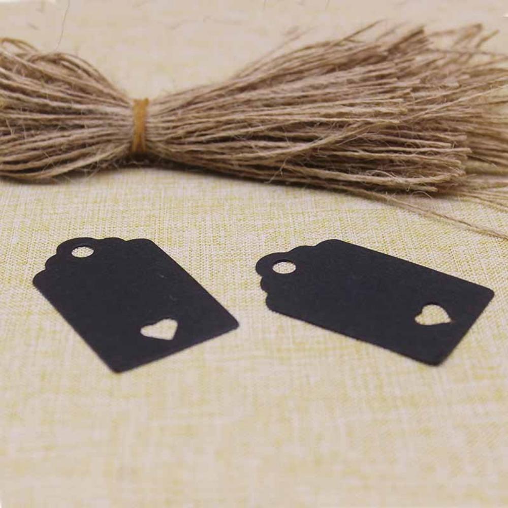 100 ks Kraftových papírových visaček Ručně vyrobeno s láskou Závěsné visačky Oděvní visačky na Cukroví/Dárek/Sušenky Výstavní Balicí Štítek Karta