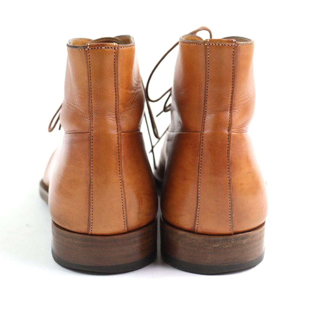 Great Santoni Ankle boots 6466 Inner wing style, straight tip, lace-up Brown leather mens 6.5 Used