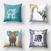 Cute Elephant Throw Pillow Cover With Short Plush Print For Living Room Sofa Decoration Cushion Cover Pillow Covers Decorative