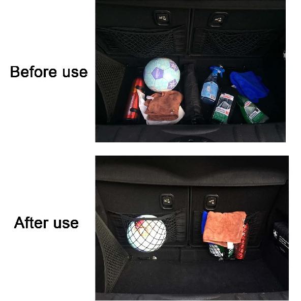 Universal Mesh Cargo Net Storage Net Wall Sticker Organizer Pouch Bag Storage Mesh Net For Car Trunk Storage Add On Organizers For Car Truck (24" X