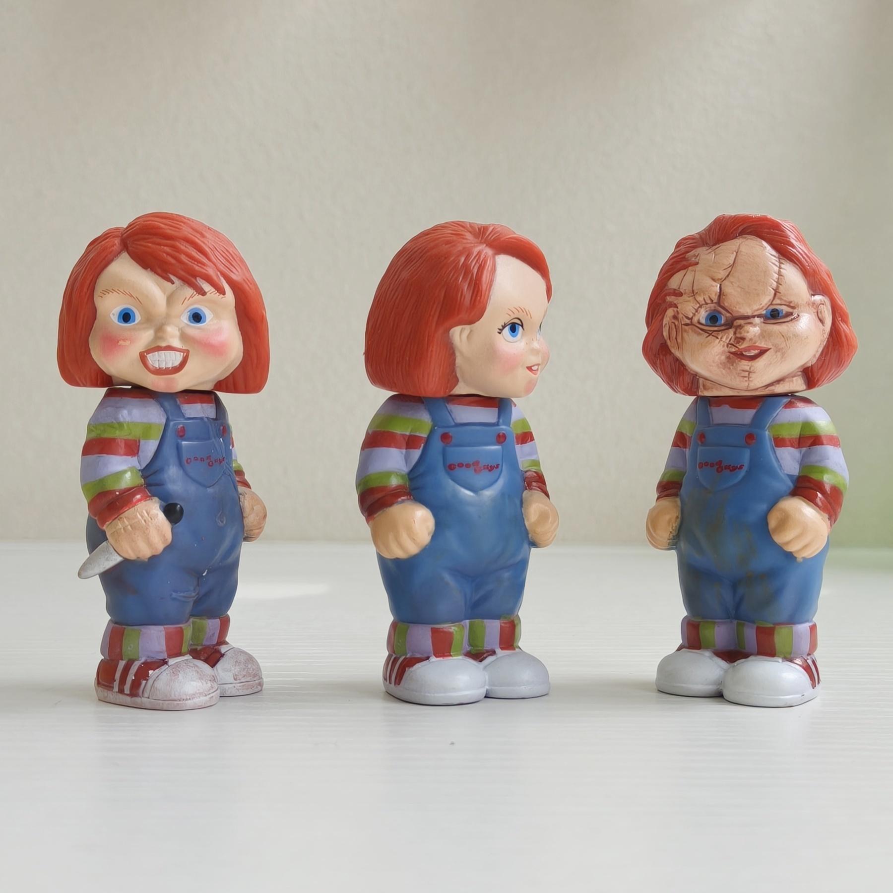 8CM 3pcs/set Good Guys Child s Play Mini Chucky Figurine PVC Cute Toys Model Doll Brinquedos