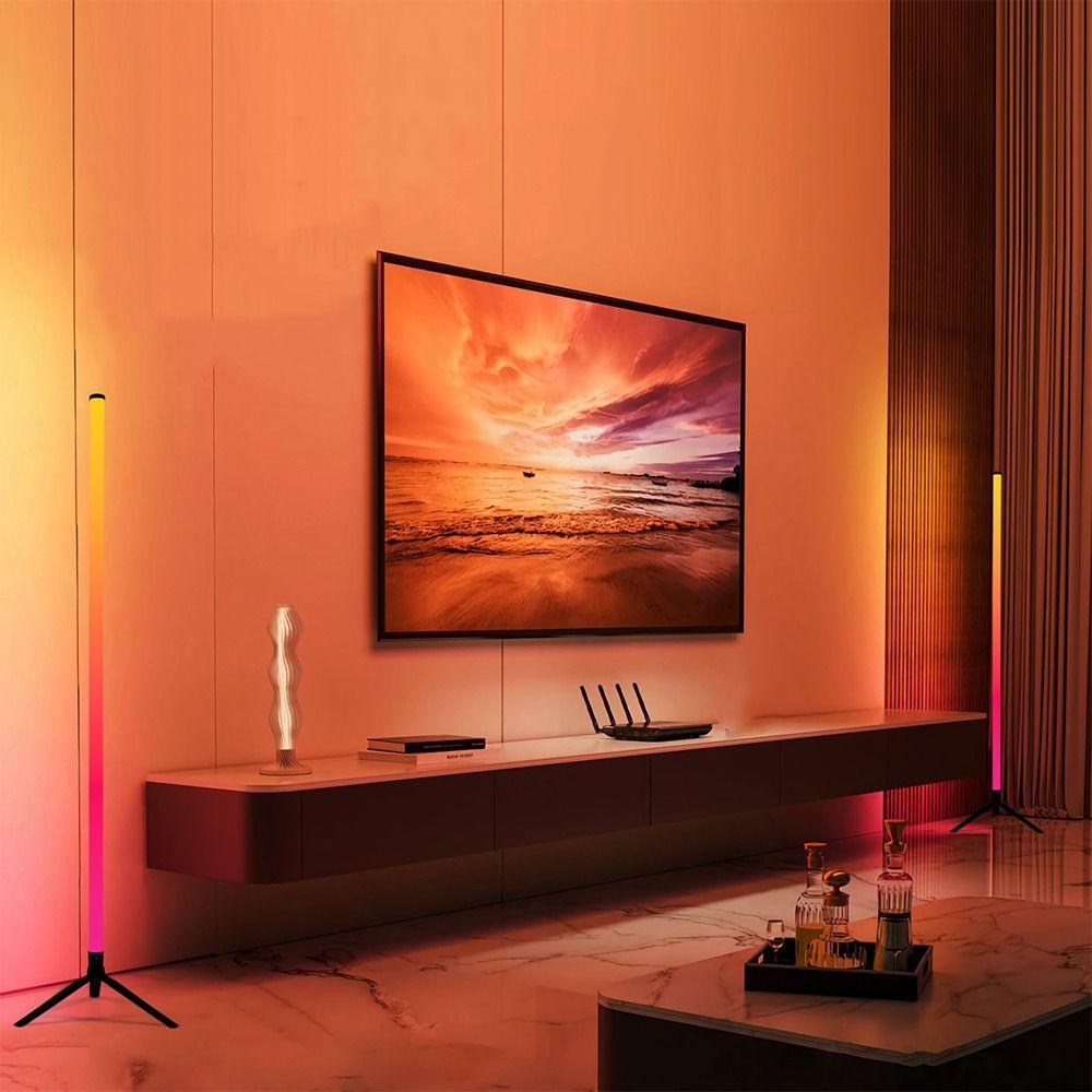 Color Changing RGB Floor Lamp Bluetooth APP Control USB Power Atmosphere Light Remote Control LED Floor Lamp Interior Decoration
