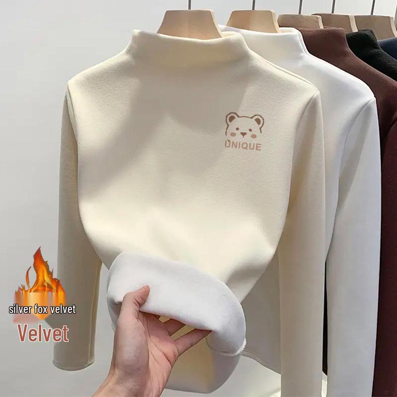 

Жіночий флісовий топ з високим коміром для підлітків та дорослих - Затишний осінньо-зимовий базовий шар XXL