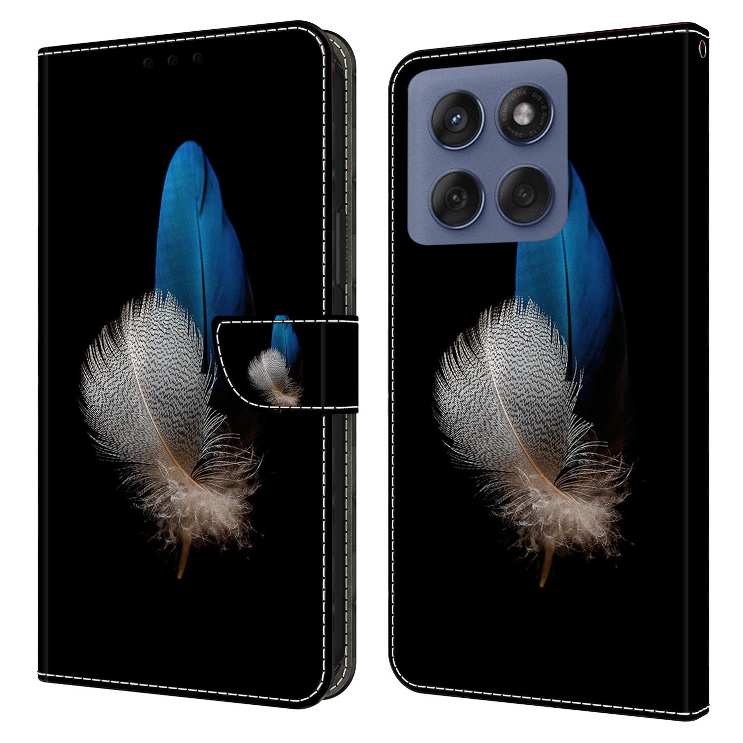 

Для Motorola Edge 60 Pro 5G Чехол 3D Узор Кожа PU Кошелек Чехол для телефона с подставкой Two Feathers