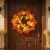 Ghirlanda Floreale da Esterno Resistente alle Intemperie Girasole Autunnale Foglia d'Acero con Zucca Pigna Ringraziamento Raccolta Appendiporta Decorativo Artificiale