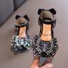 Summer New Korean-style Rhinestone Bow Girls' Sandals Princess Shoes Children's Shoes Spring Style Girls' Leather Shoes Trendy