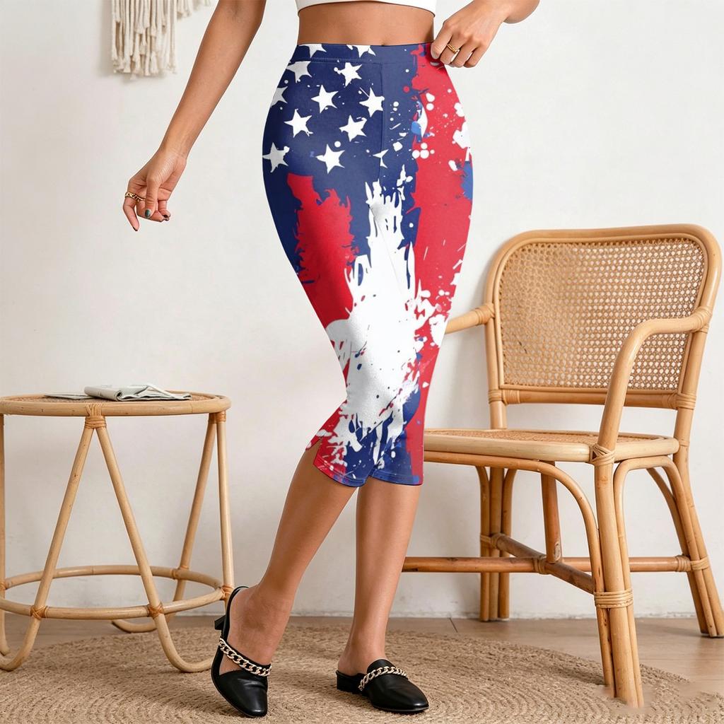 Damen Casual Faltenhose mit elastischem Bund, Slim Fit, geschlitzter Saum
