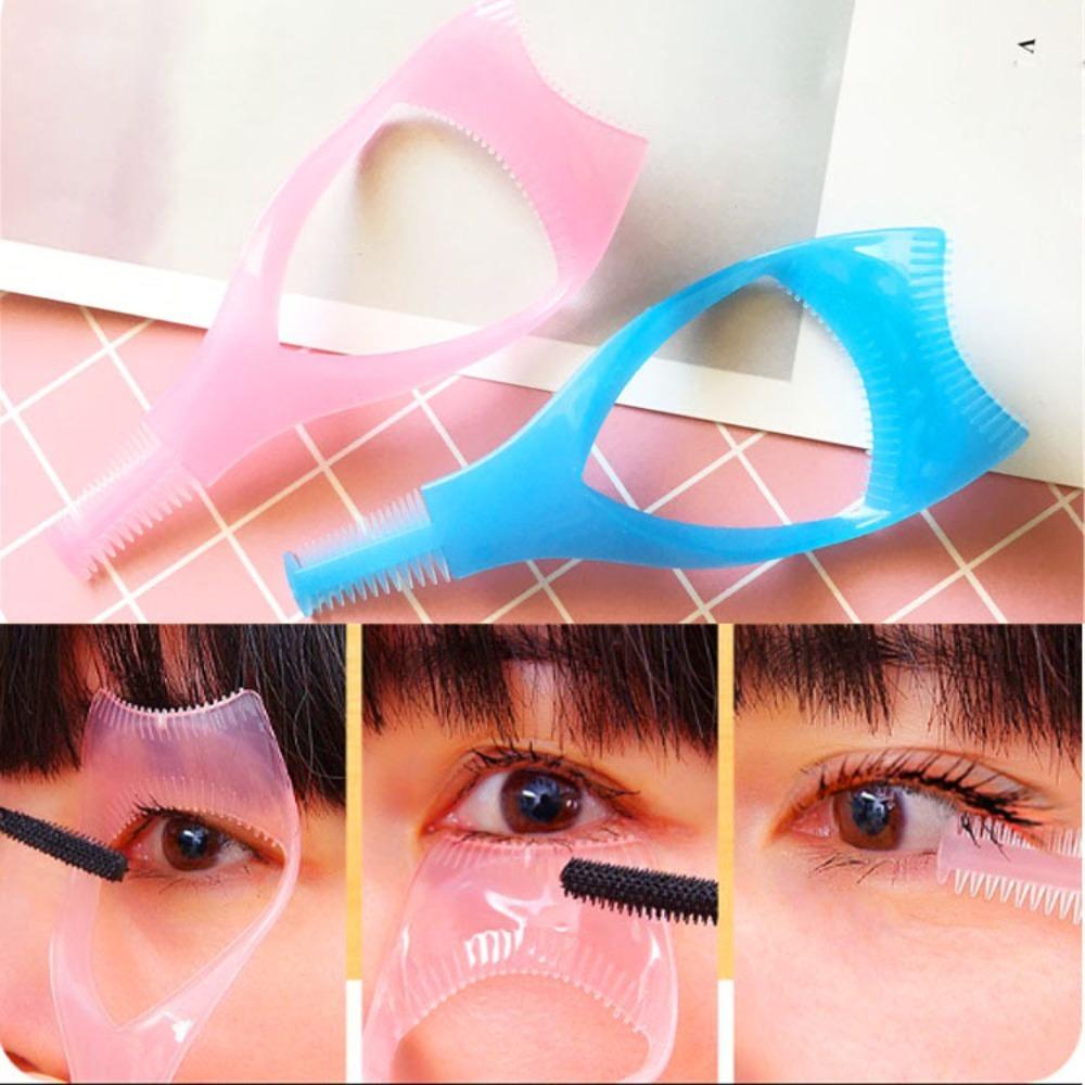 Crystal Mascara Shield Eyeliner Assistant 3 In1 Eyelashes Tools 3-In-1 Eyelash Comb Template  Women