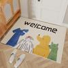 Ins Style Household Entrance Entrance Door Floor Mat, Entrance Door Silk Circle Cartoon Door Foot Mat, Foyer Rubbing Soil Floor Mat