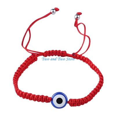 HX6F 5 Styles Fashion Lucky Red String Bracelet Braided Turkish for Evil Eye Red Rope Adjustable Bracelet for Buddhist Prayer
