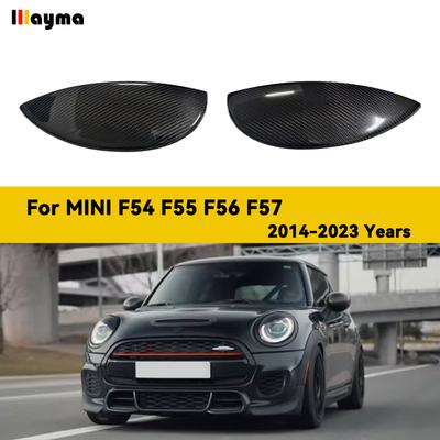 Echte Koolstofvezel Auto Koplamp Wenkbrauwen Cover Glanzend Zwart Voorste Boze Oogleden voor MINI F54 CLUBMAN F55 F57 CABRIO F56 COOPER