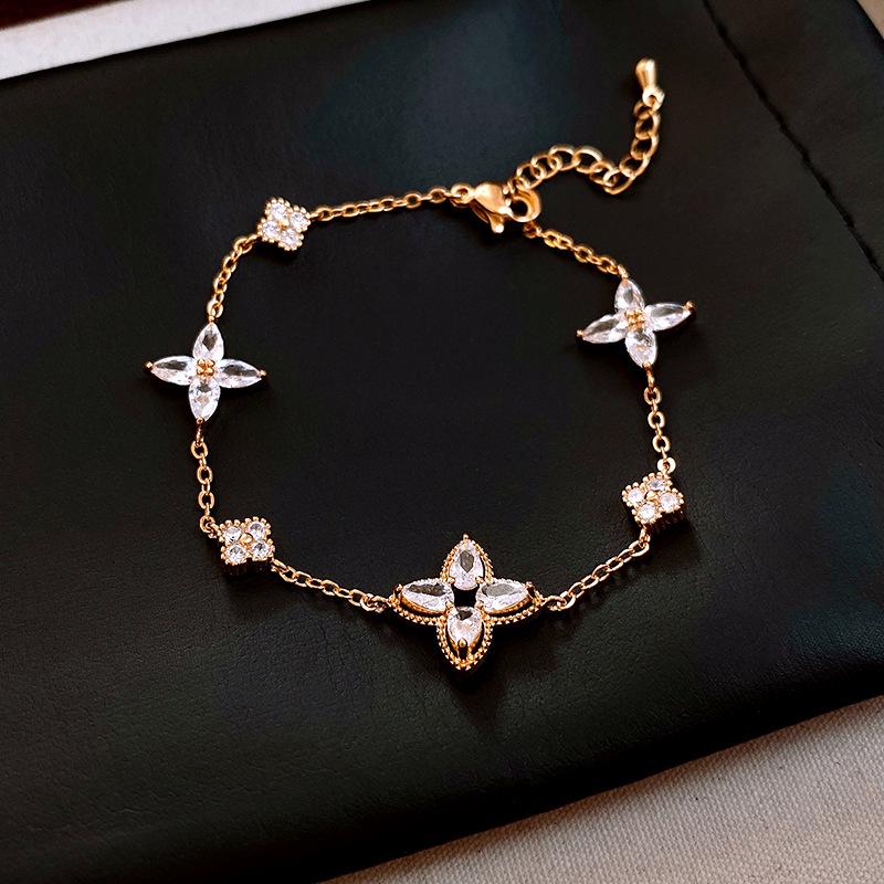 Vintage Geometric Zircon Bracelet - Elegant, Versatile Bangle for Women