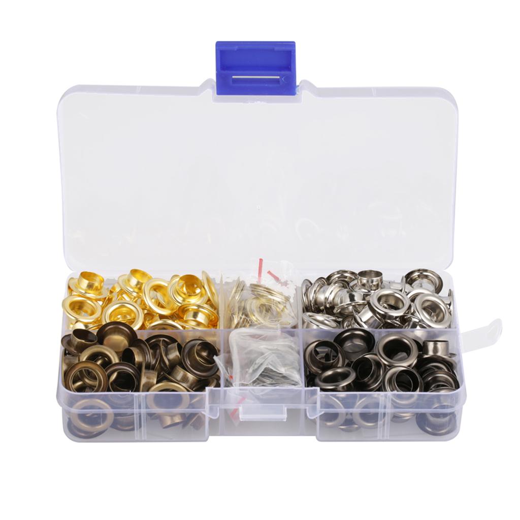 140sets Box 8mm Brass Eyelet Grommet Set Craft Clothes Accessories