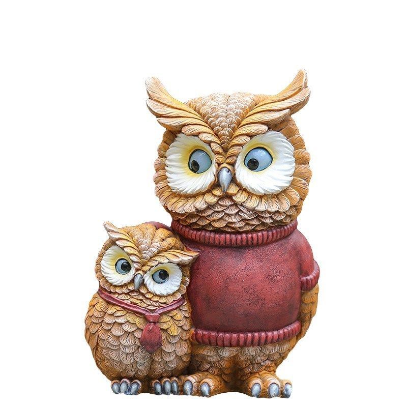 Creative Owl Miniature Figurine Resin Craft for Outdoor Fairy Garden Cute Animal Home Decor Accessory