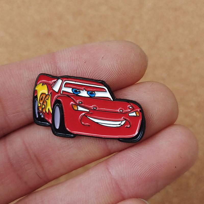 Red Cars Enamel Pin Anime Figures Brooches Bag Lapel Pin Badges on Backpack Decorative Jewelry Gift