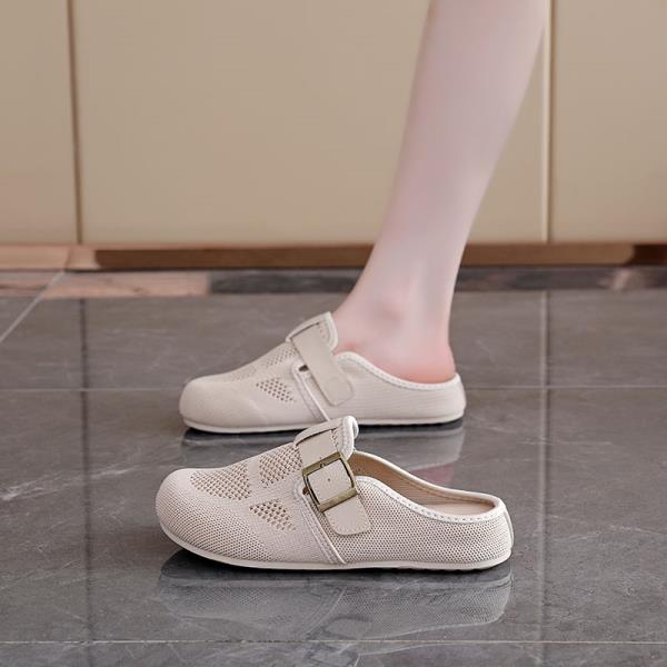 Fashion Shoes Woman 2025 Female Slippers Cover Toe New Rubber Soft Summer Flat Slides Shoes Ladies' Slippers Slipers Women Cover Toe Sum