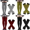 Womens Y2k Striped Thigh High Stockings Ladies Girls Black White Pink Long Over Above Knee Socks Cosplay Lolita Harajuku Costume