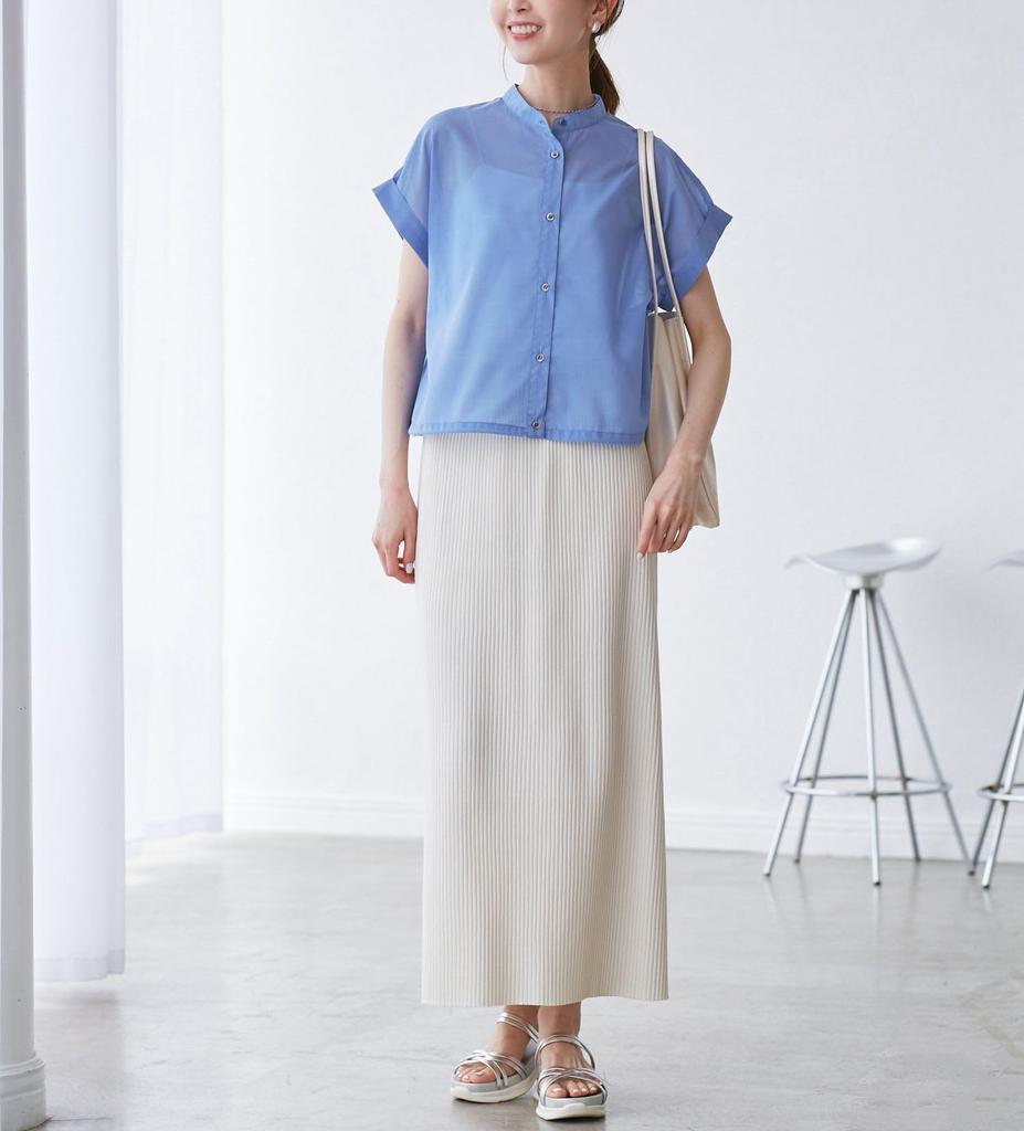 ROPE PICNIC Balloon Hem Blue Women's Blouse, (44)