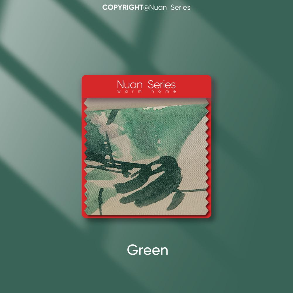 

1 шт. серия Nuan 70-80% затенение пасторальный стиль зеленый растительный принт занавеска для спальни гостиная домашний декор W100cm x L200cm зелёный