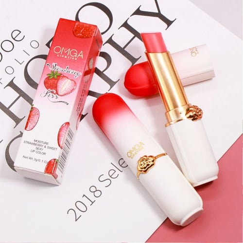 GECOMO OMGA Peach Girl Crystal Color Change Lipstick Moisturizing and Long-lasting 3g Jelly Lipstick G8006S Strawberry