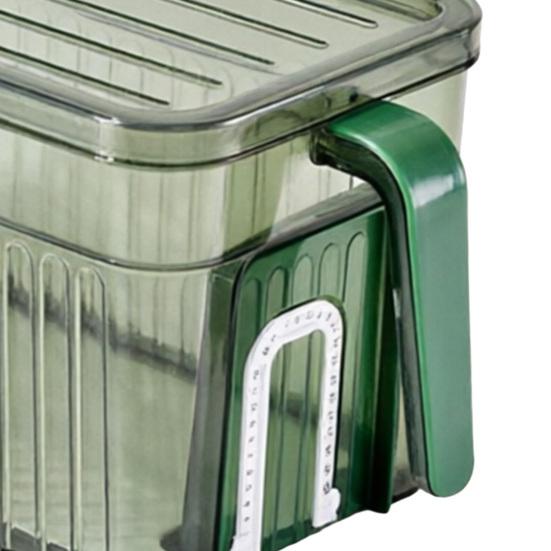 Contenitore Croccante con Coperchio e Manico Scatola di Stoccaggio Impilabile Organizzatore Stratificato Drenante per Frigorifero Frutta Verdura