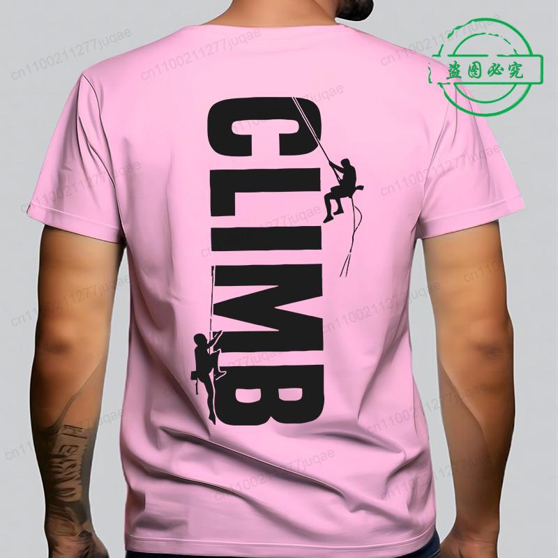 New Fashion Mens Summer TShirts Mens Climb Rock Climbing Bouldering Vintage Vertical Climber T Shirt Rock Climbing Tee Tops