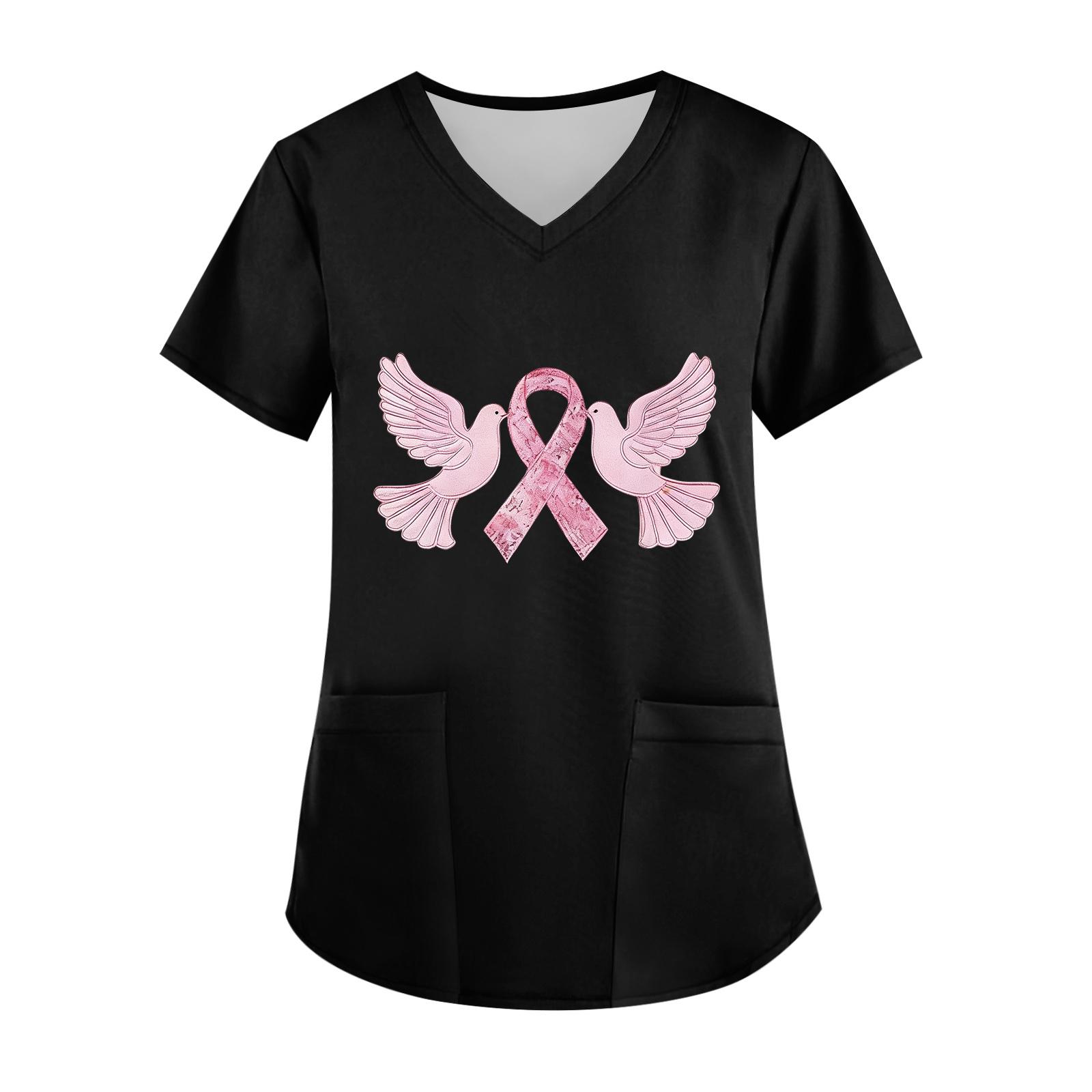 

Women s V-Neck Short-Sleeve Pocketed Top With Side Slit L чёрный