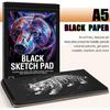 30 Sheets Black Paper Sketchbook 98lb 160gsm Heavyweight Black Sketch Pad 5.5×8.5in AcidFree Drawing Paper Spiral Bound Sketch
