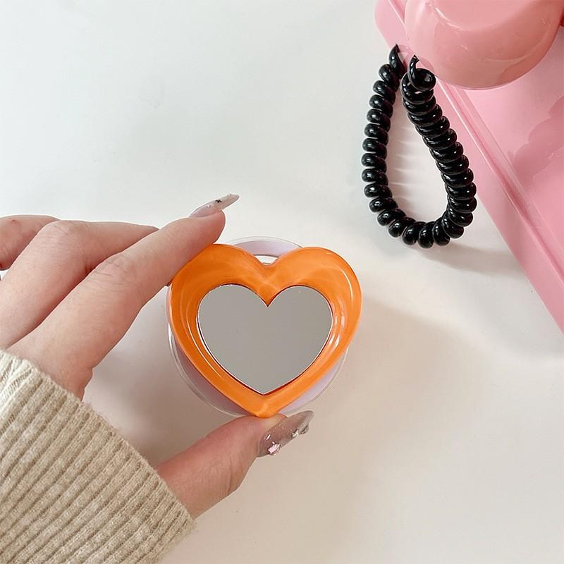 

Simple Japanese Korean Style Love Mirror Lazy Ring Portable Mobile Phone Magnetic Suction Airbag Bracket Telescopic Desktop Watching Drama