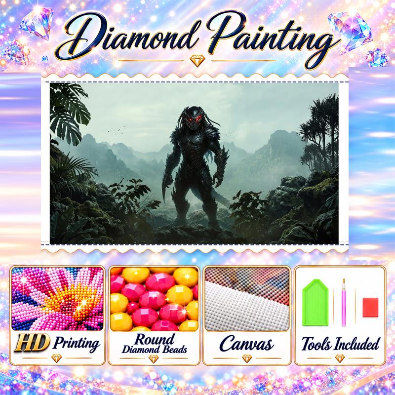 Predator Diamond Painting Kit 5D Full Drill DIY Diamond Mosaic Wall Art Home Decor