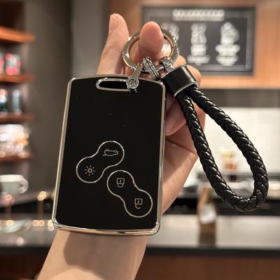 Key Fob Cover with Keychain Lanyard for Renault Captur Kadjar Megane Talisman Espace Clio Zoe Koleos Scenic Arkana Dacia Sandero