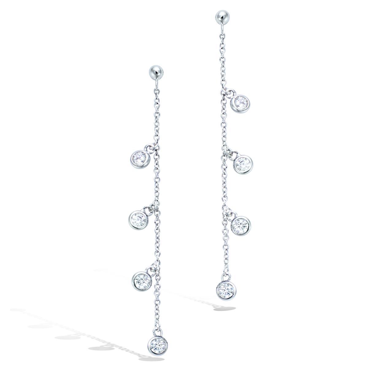 

Les Trésors De Lily [Q4075] - Серебряные серьги Sissi белое серебро (родированное покрытие) - 58x4 мм