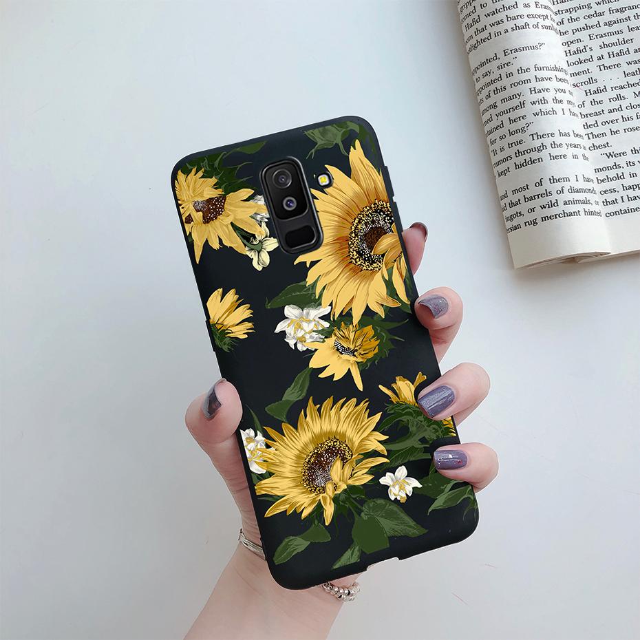 Daisy Flower Phone Case For Samsung Galaxy A6 Plus A6+ 2018 A605F Case Cover Cute Silicone Funda For Samsung A6 2018 A600F Case