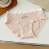 Ladies Summer New Sweet and Lovely 10A Antibacterial Cotton Extended Mid Waist Breathable Triangle Briefs