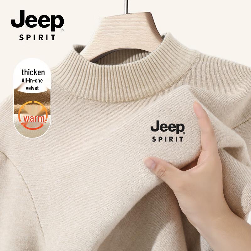 

JEEP SPIRIT Men s Heavyweight Mock Neck Pullover Sweater L