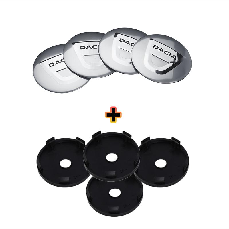4Pcs Car Wheel Center Hub Caps Aluminum Decorative Sticker For Dacia Logan Sandero Duster Lodgy Jogger Dokker Stepway Bigster