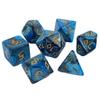 7-teiliges polyedrisches Dnd-Würfelset mit Schriftart, 2-farbigem Marmor, Zählern für D&D RPG, Würfelset mit Aufbewahrungsbeutel