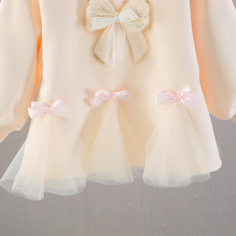 Autumn Long Sleeve Sweatshirt Dress for Girls - Fashionable Spring/Autumn Top